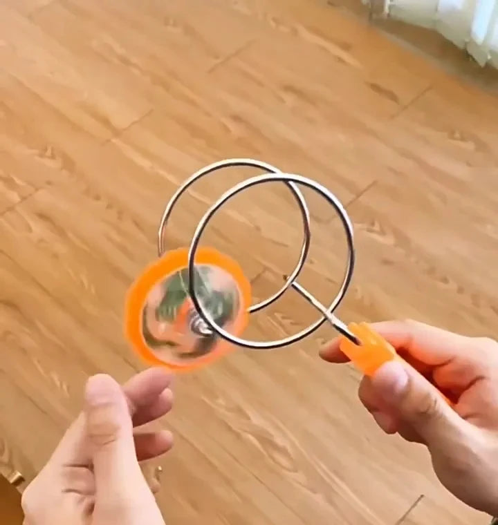 Led Magic Magnetic Orbit Spinning Top Toy Creative Hand Cranked Color Luminous Colorful Gyroscope Rotating Handle Child Classic