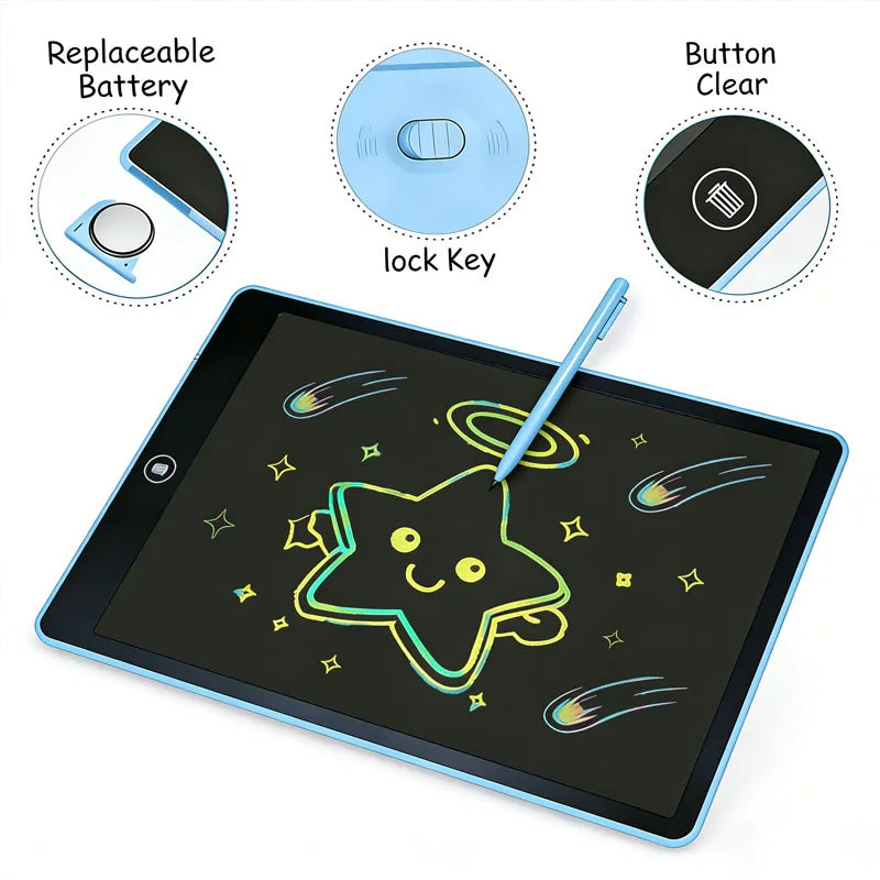 16-inch LCD Writing Tablet Large Electronic Drawing Board Doodle Handwriting Board One-Key Clear Screen Perfect Educational Toy