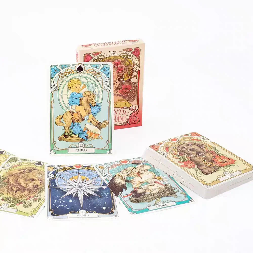 Art Nouveau Floral Romantic Oracle Cards 37Pcs English Divination Deck For Party Table Game