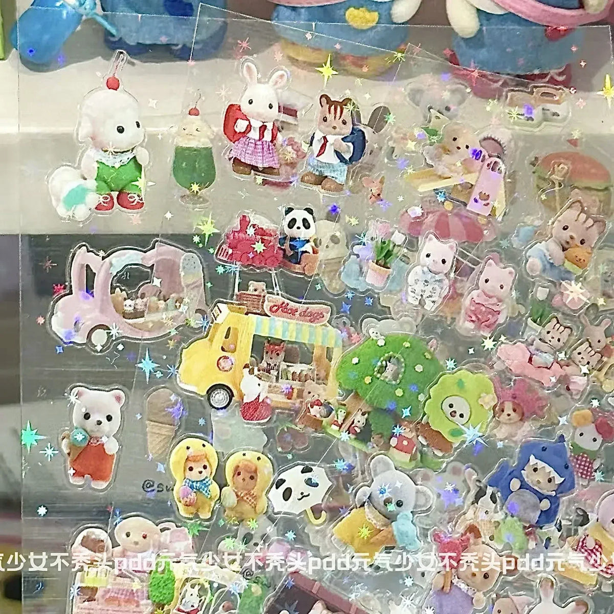 Sylvanian Families Cartoon Waterproof Stickers Pack Cute Water Bottle Laptop Skateboard Scrapbook Anime Accessories