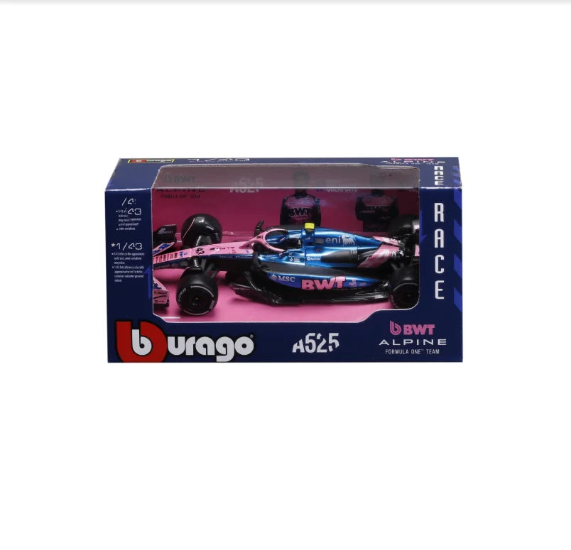 Bburago Aston Martin AMR25 1:43 BWT Alpine 2025 A525 #10 #43 F1 Racing Formula One Car Static Simulation Diecast Alloy Model Car