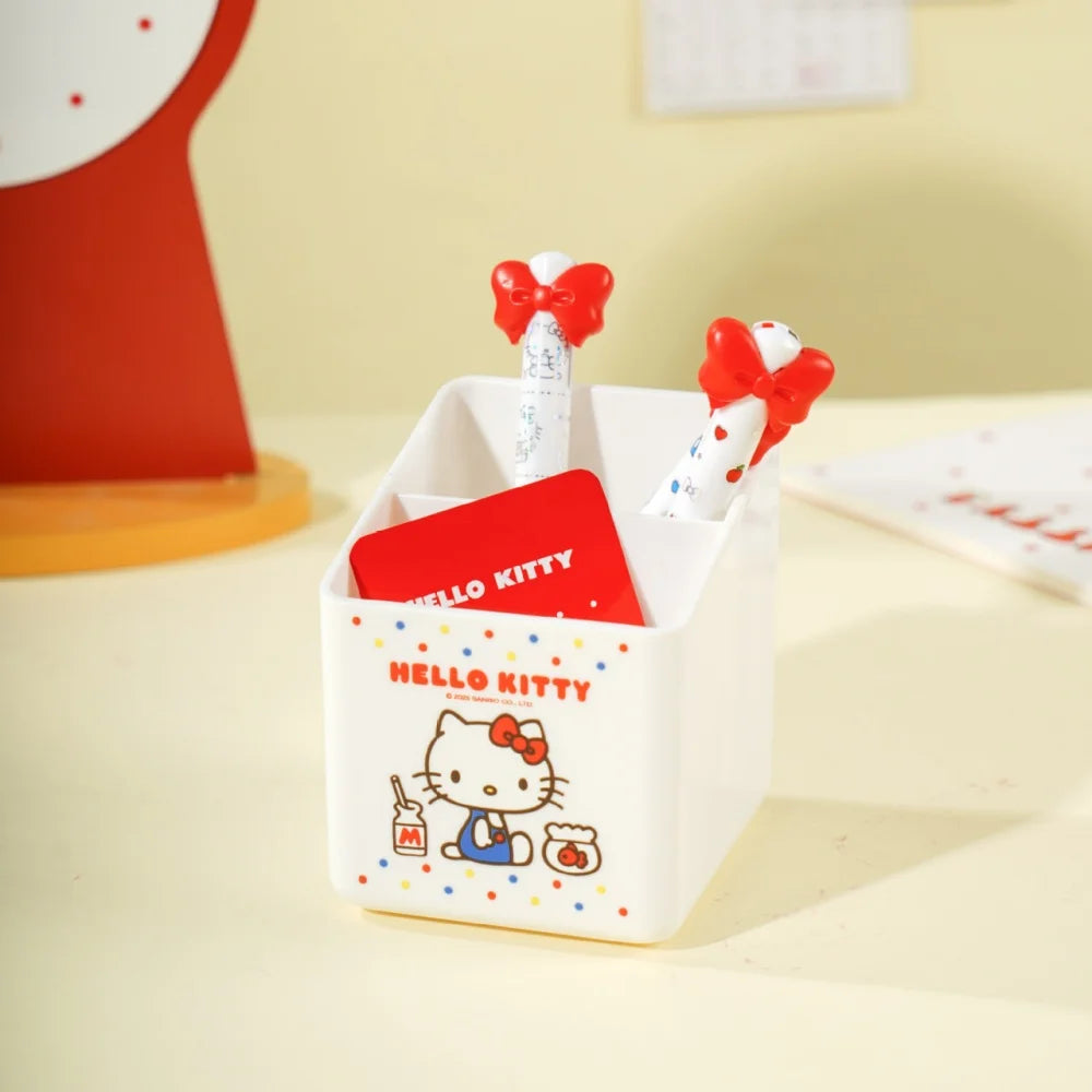 Genuine Sanrio Kawaii Pen Holder Hello Kitty Desktop Pencil Organizer School Office Stationery Supplies Birthday Gifts
