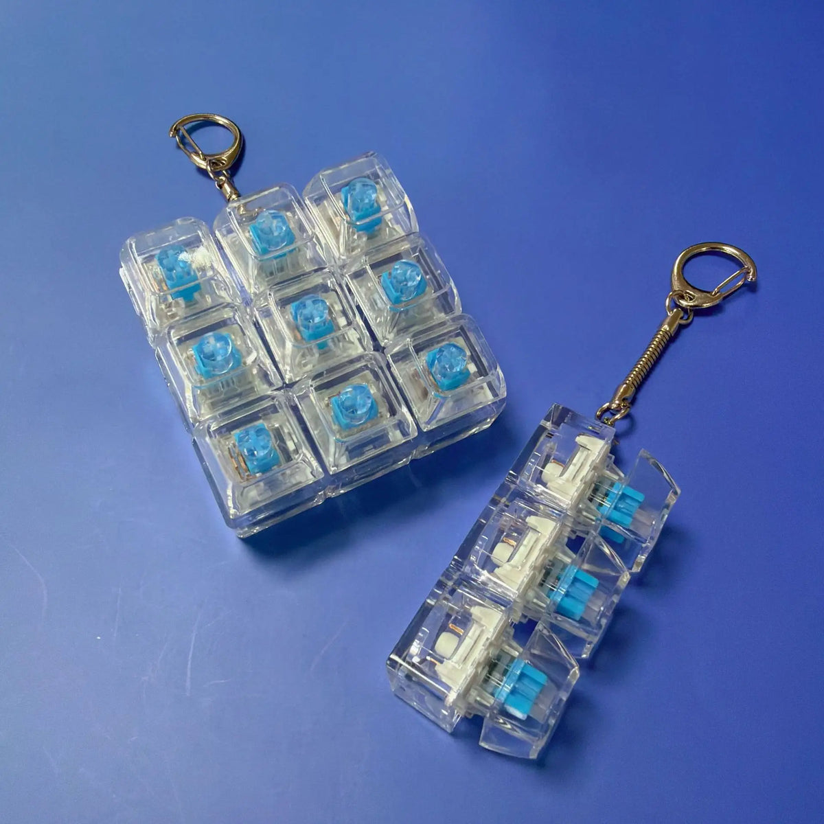 Keyboard Fidget Toys LED Crystal Keycap Keychain Stress Relief Fingertip Gadget Decompression Toys Clicker Fidget Toy