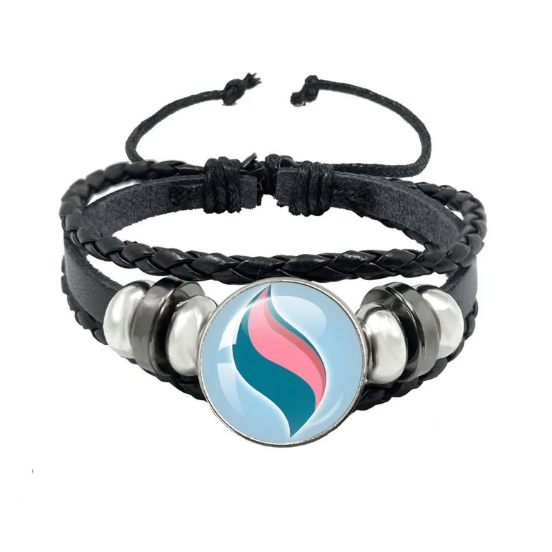 Mega Stone Key Chain Anime Peripheral Creativity Exquisite Fashion Black Leather Rope Buckle Key Chain Trend