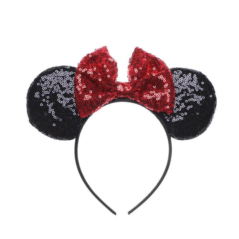 Mouse Ears Headhand for Girls Adults Cute Cartoon Party Cosplay Hair Accessories Sequin Bows Hairband Toys