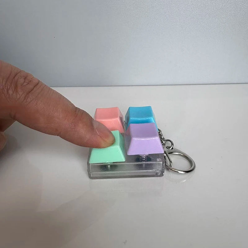 KeychainToy Press Stress Relief Fidget Button Key Caps Key Ring Keyboard Keychain Adult Stress Reduction Toys Finger Party Gift