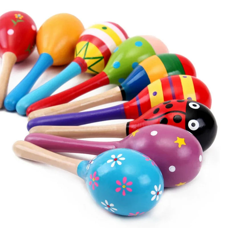 Large KTV Toy Wooden Colorful Musical Instrument Rattle Shaker Sand Hammer Bell Adult Gatherings Toys
