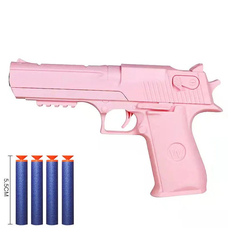 Children Toy Guns Plastic Pistol Manual Handgun Toy Foam Dart Blaster Shooting Model Launcher For Boys Girls Outdoor Games