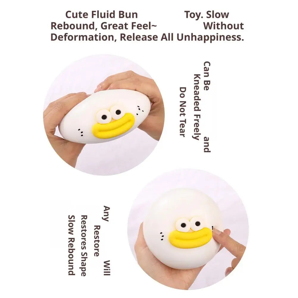 Cute Stress Reliever Cartoon Sausage Desk Mouth Steamed Bun Toy Stress Relief Dumpling Squeeze Fidget Slow Stress Ball Hand Toy