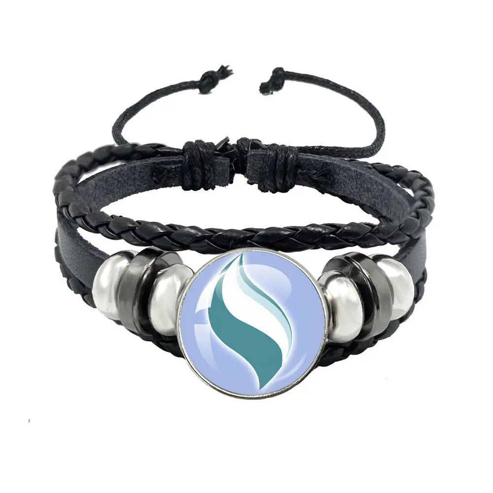 Mega Stone Key Chain Anime Peripheral Creativity Exquisite Fashion Black Leather Rope Buckle Key Chain Trend