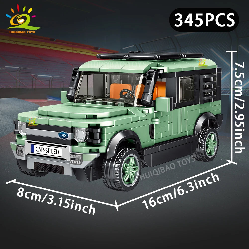 HUIQIBAO Off-road Vehicle Truck Car Building Block Set Boys DIY Speed Car Collectible Adult Model Bricks Educational Toys Gift