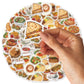 46pcs Burger, Pizza, Coffee American Food Theme Stickers Decorated Notebook Water Bottle Diary Classic Toy Scrapbook DIY Decal