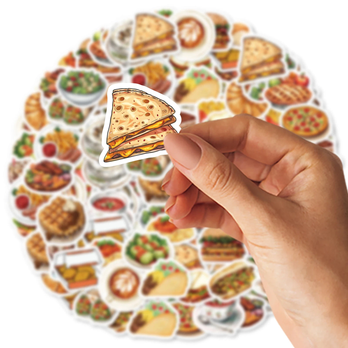 46pcs Burger, Pizza, Coffee American Food Theme Stickers Decorated Notebook Water Bottle Diary Classic Toy Scrapbook DIY Decal