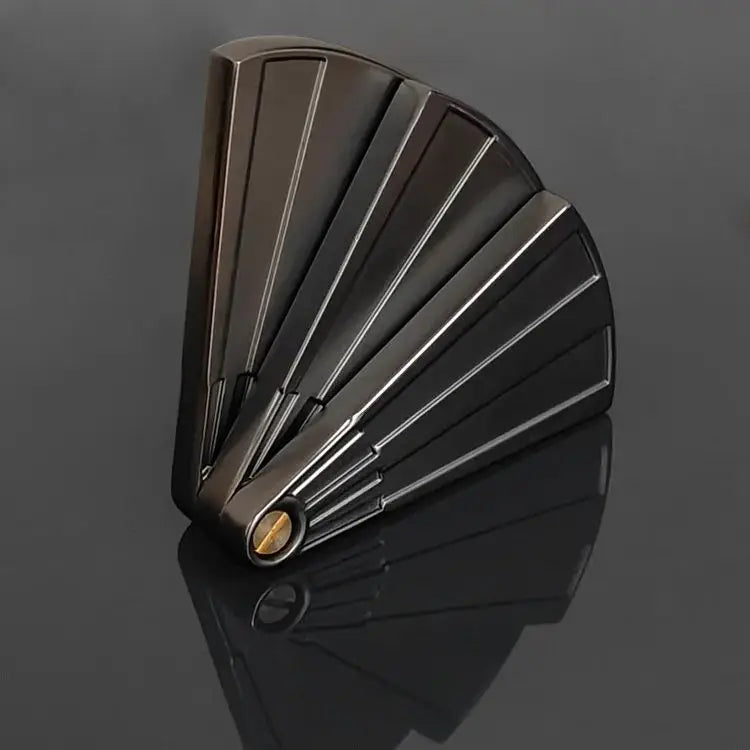 Metal EDC Fingertip Folding Fan Pressure Reducing Push Card Mechanical Coin Toy Anti Stress Relief Sensory Fidget Toy for Adults