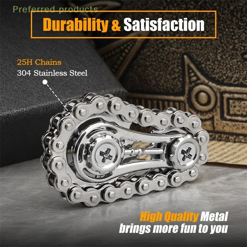 Chain Tooth Mechanical Flywheel Fidget Spinner Antistress Anxiety Metal Bike Chains Spinner EDC Toys for Children Adult Hand Toy