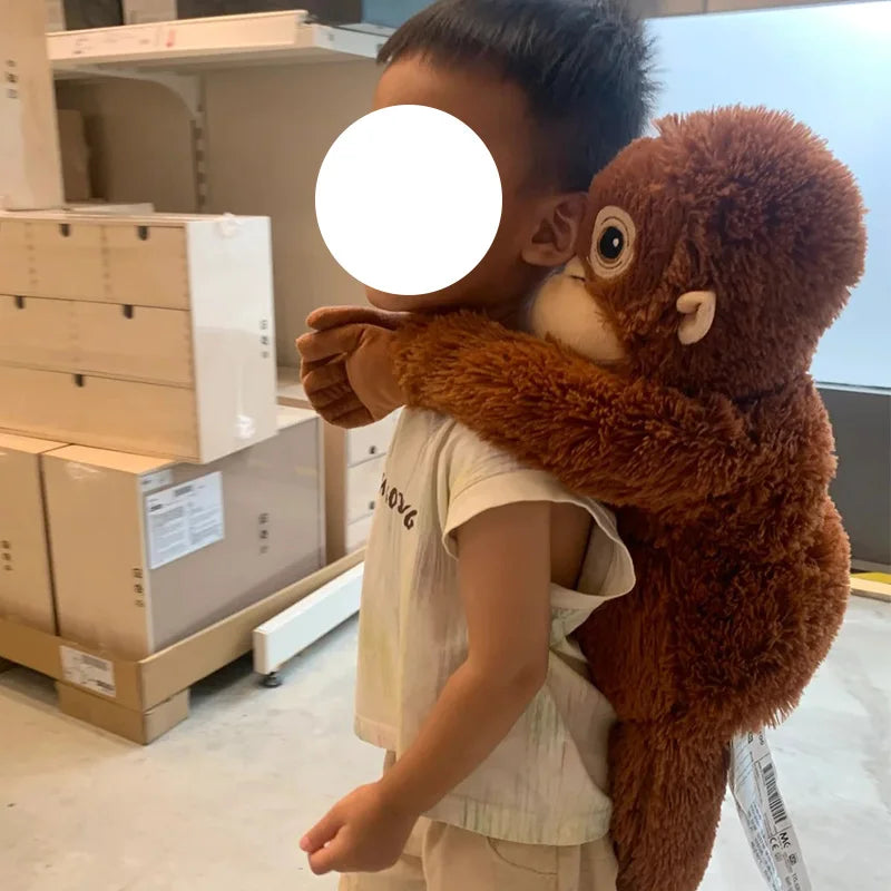 Kawaii Red Punch Monkey Plush Doll Cute Cartoon Gorilla Toy Super Soft Orangutan Stuffed Toy Sleeping Partner Birthday Gift Xmas