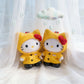 Cute Hello Kitty Plush Keychain Cartoon Yellow Raincoat KT Cat Stuffed Toys Dopamine Unique Backpack Doll Pendant Perfect Gifts