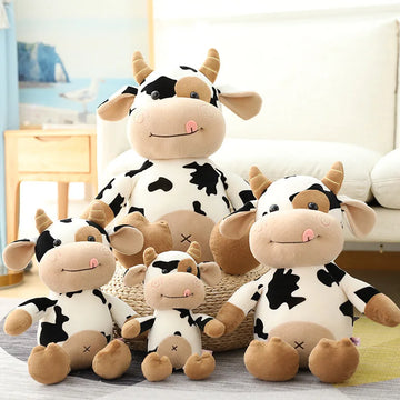 Kids Cartoon Milk Cow Kawaii Plush Doll Cute Simulation Cattle Animals Plush Toys Soft Stuffed Cow Pillow Children Toys Gifts