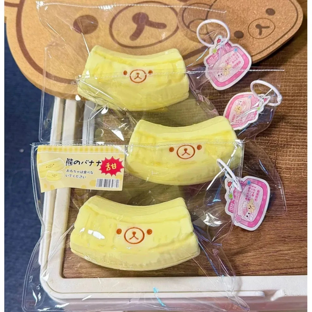Soft Anti-anxiety Sensory Fidgety Toys, Hand-made, Creamy Texture, Banana Bear Shape, Stress-relieving.