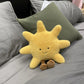 Adorable Smile Face White Moon Yellow Sun Plushie Stuffed Cute Cartoon Weather Plush Toy for Kid Bedroom Decor Sofa Throw Pillow