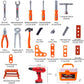 38/42 PCS Pretend Tools Kit Kids Play Repair Tool Set Plastic Construction Toys with Screwdrivers for Toddler Boys Girls Child