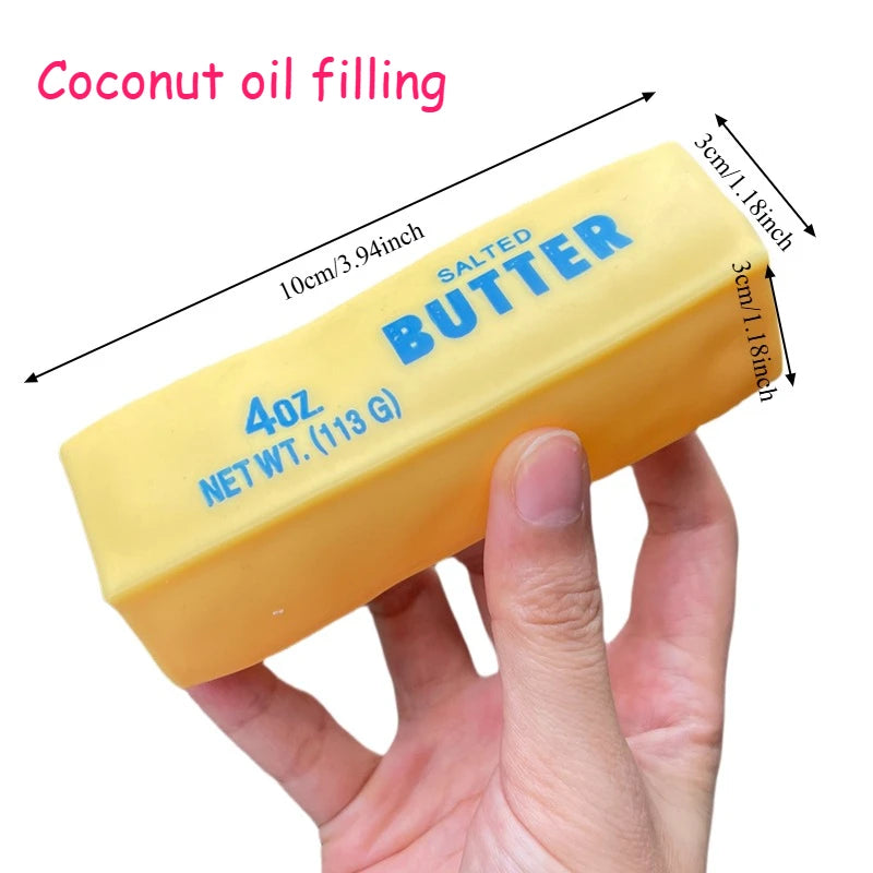 Squishy Coconut Oil Butter Cheese Stick Fidget Toy Soft Butter Bar Moldable Stress Ball Squeeze Toy Sensory Toy for Adults Gift
