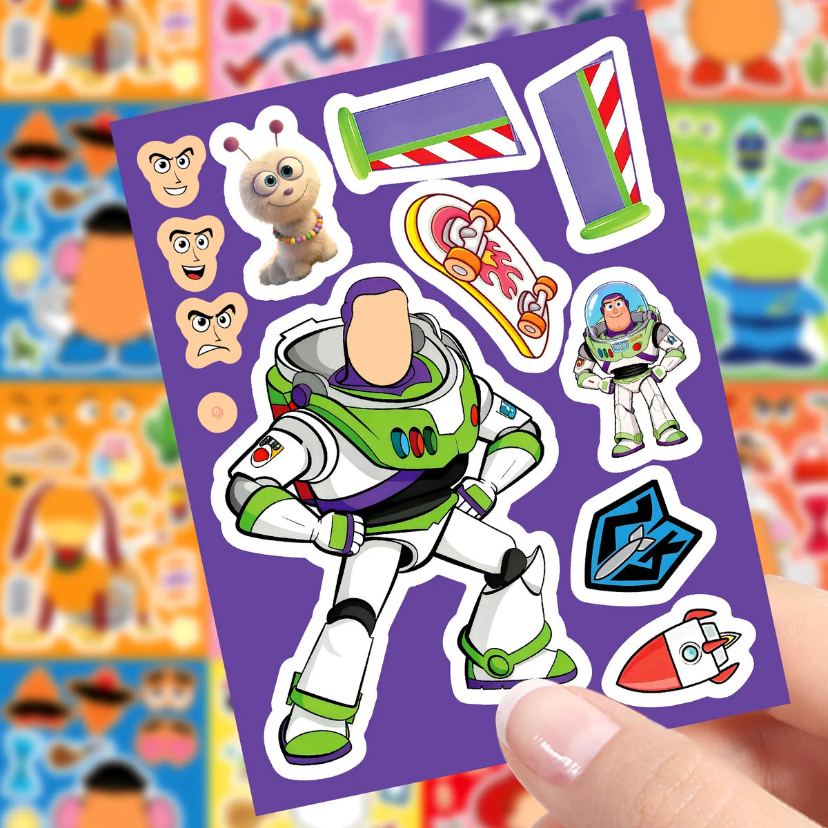 8/16Sheets Make a Face Cartoon Toy Story Stickers DIY Ryder Chase Assemble Jigsaw Kids Toy Children Boys Game Party Gift