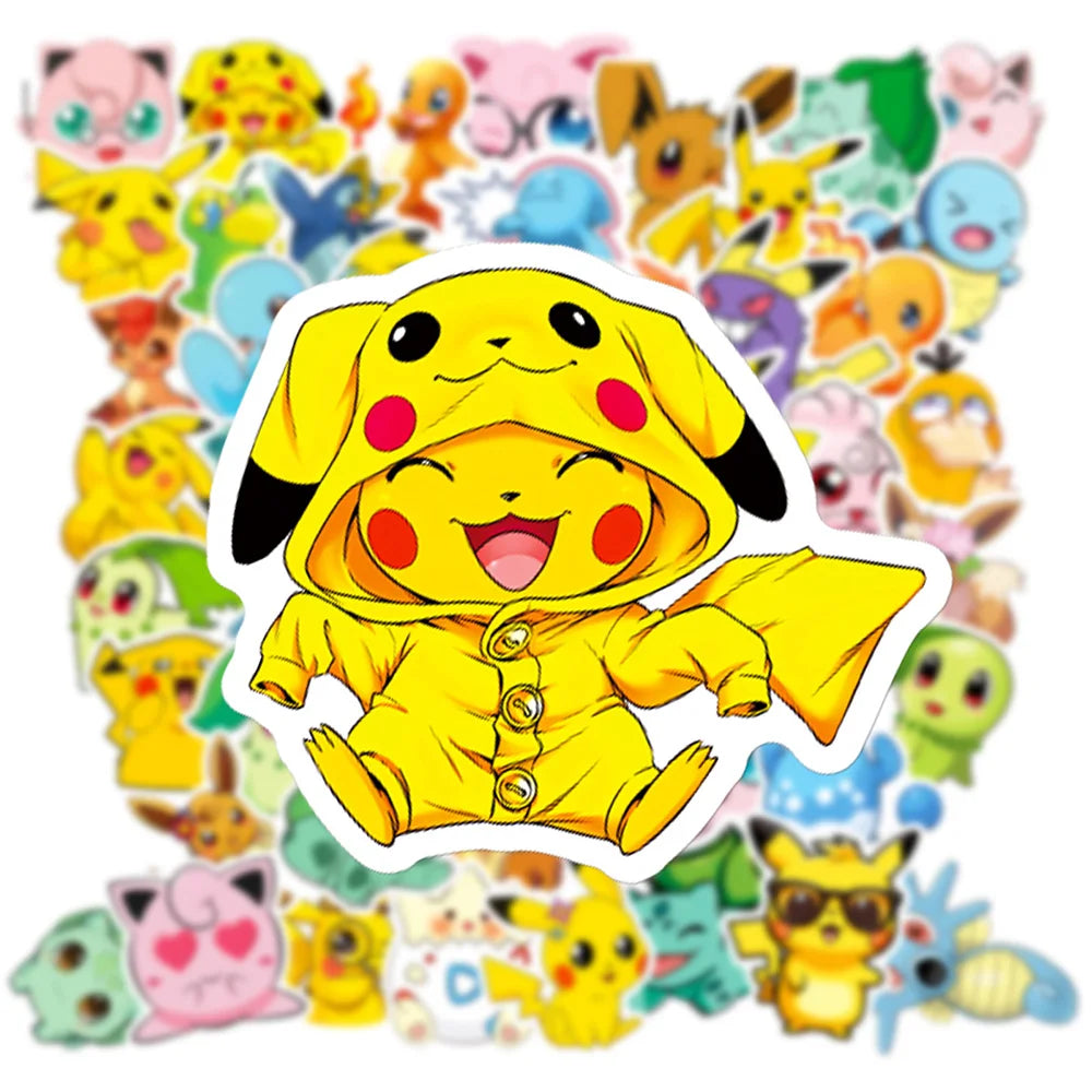 10/30/50pcs Cute Pokemon Anime Graffiti Stickers Pikachu Jigglypuff Sticker DIY Phone Bike Laptop Suitcase Funny Cartoon Sticker