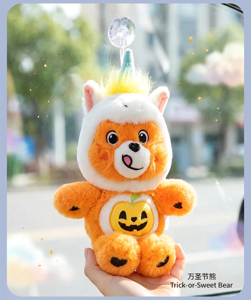 Care Bears 20cm Unicorn Hood Plush Suction Cup Ornament Wall Car Mirror Hanging Decor Cute Kawaii Stuffed Bear Toy Gift for Kids