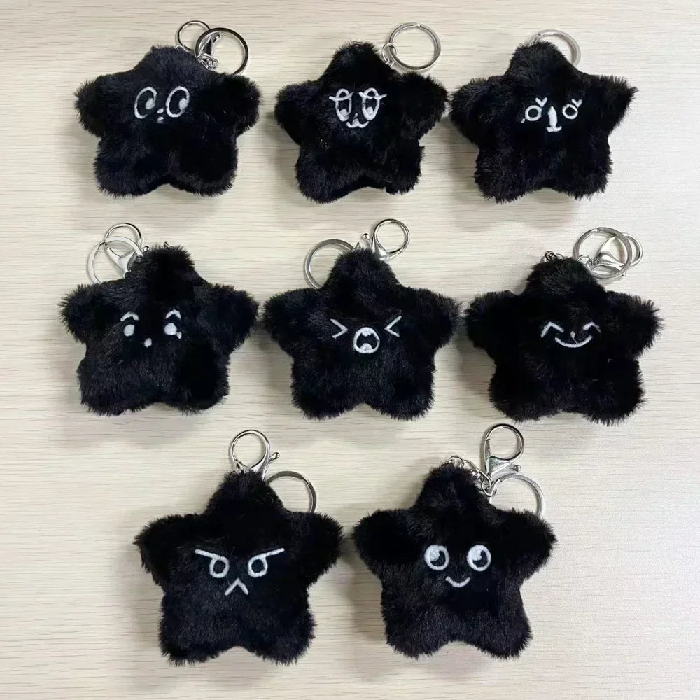 MARK DoYoung HAECHAN TAEYONG Keychain Black Luminous Pentagonal Heart Shaped Plush Pendant Suitable for Fan Gifts
