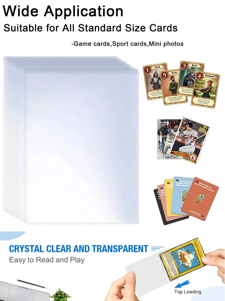 100-1000Pcs Card Sleeves Transparent Cover Clear Cards Holder For Board Playing Game ID Trading Protector Folder Photo Pouch
