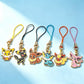 6Pcs Hot Anime Eevee Phone Charms Cute Cartoon Fox Elf Monster Keychains Lanyard Bag Mobile For Key Strap Decor Gift