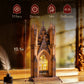 Rolife Wooden 3D Puzzle Twin-Tower Cathedral Model Building Kit DIY Miniature House Kit with LED Light for Bookshelf Decor