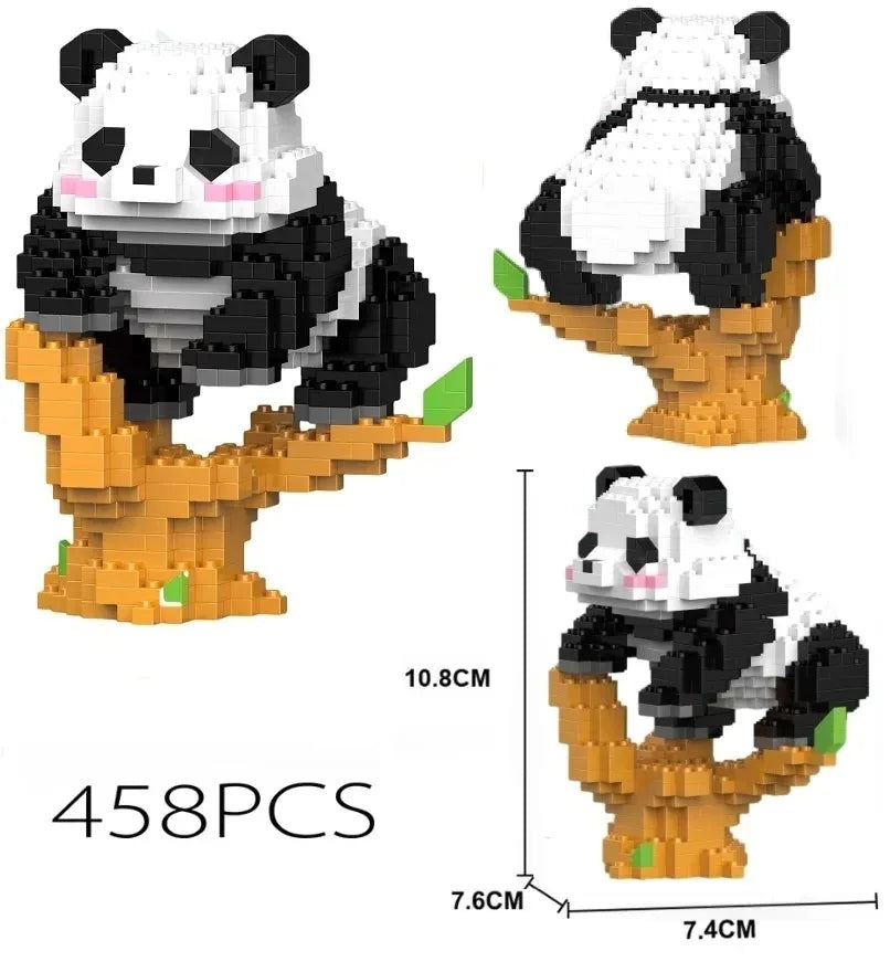 Creative DIY Assemable Animal Cute MINI Chinese Style Animal Panda Building Block Educational Boy Toys For Children Model Bricks