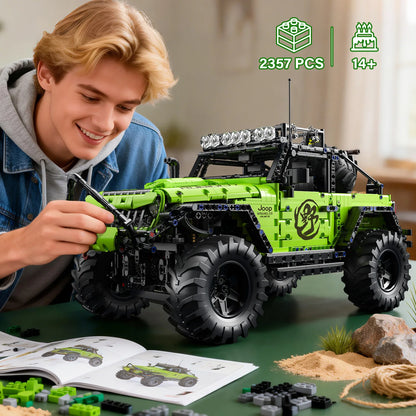 KAVOWORLD 2357PCS 1:8 MOC Technical Heavy Duty Off-Road Racing Trucks Car Building Blocks 4x4 DIY Assembly Vehicle STEM Toy Gift
