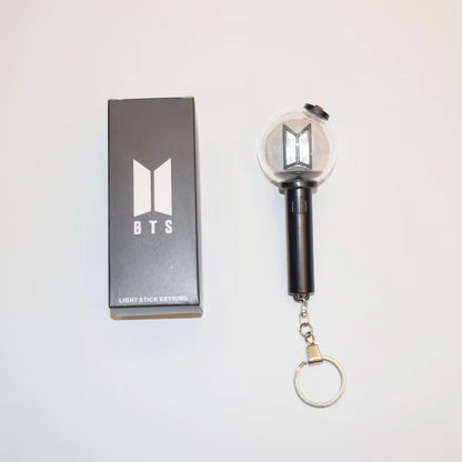 In Stock Mini Kpop Army Ver 4 Lightstick Light Up Glowing Pendant Keychain Keyring For Fans Concert Portable Decoration Gifts