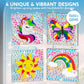 JOYFY 4PCS Window Art 2-in-1 Gems and Gels Suncatcher Diamond and Gels Arts & Crafts Toys for Kids Christmas Birthday Gifts