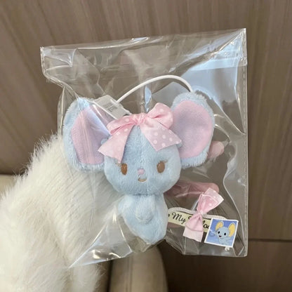 Cute Frando Mouse Plush Keychain with Bowknot Adorable Cartoon Mouse Stuffed Pendant for Bags Keys Perfect Gift for Soft