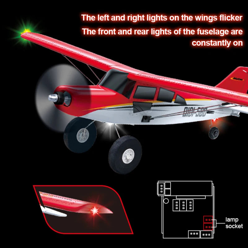 4CH Brushless RC Glider M7 Moore Off-road Aircraft Plane EPP Foam Remote Control Airplane with LED Light Model Toys