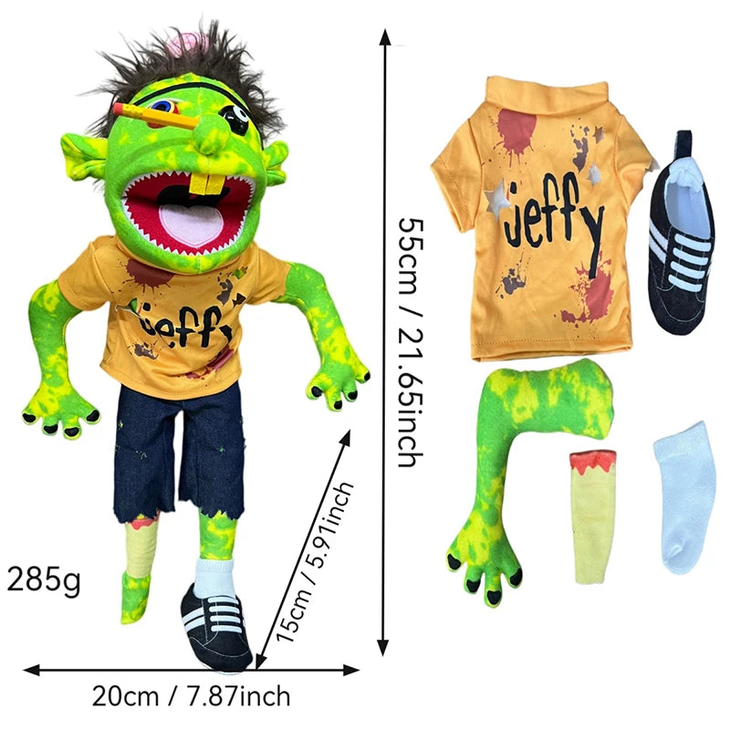 New Jeffy Hand Puppet Children Hand Puppets Talk Show Party Prop Weird Open Mouth Jeffy Boy Hand Puppet Boys Girls
