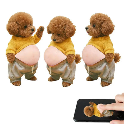 2/3PCS Shiba Inu Teddy Dog Belly Stickers Cute Puppy Wearing Outfit Silicone Self-Adhesive Stress Relief For Home Decor & Phone