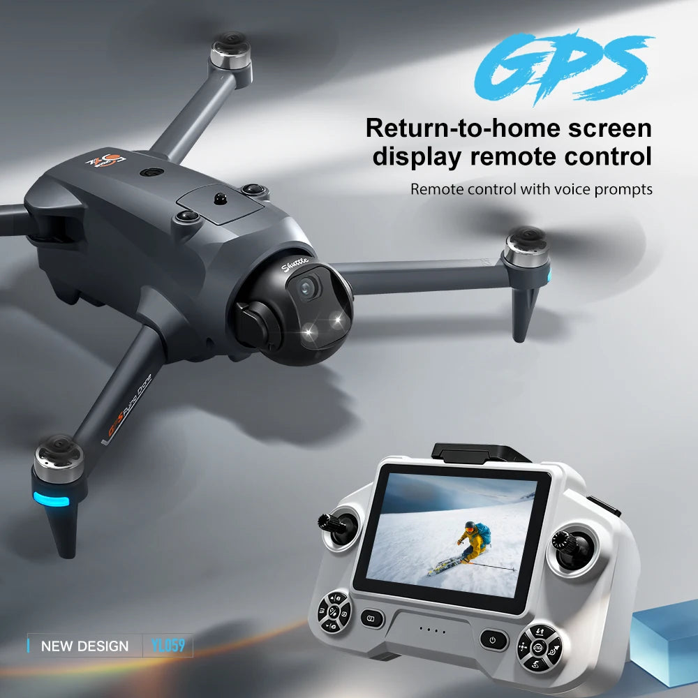 ZNLYRION Drone GPS Foldable YL059 With Large Screen Remote 180 Electric Adjustable Camera All Round Obstacle Avoidance Brushless Motor 5G FPV RC Quadcopter