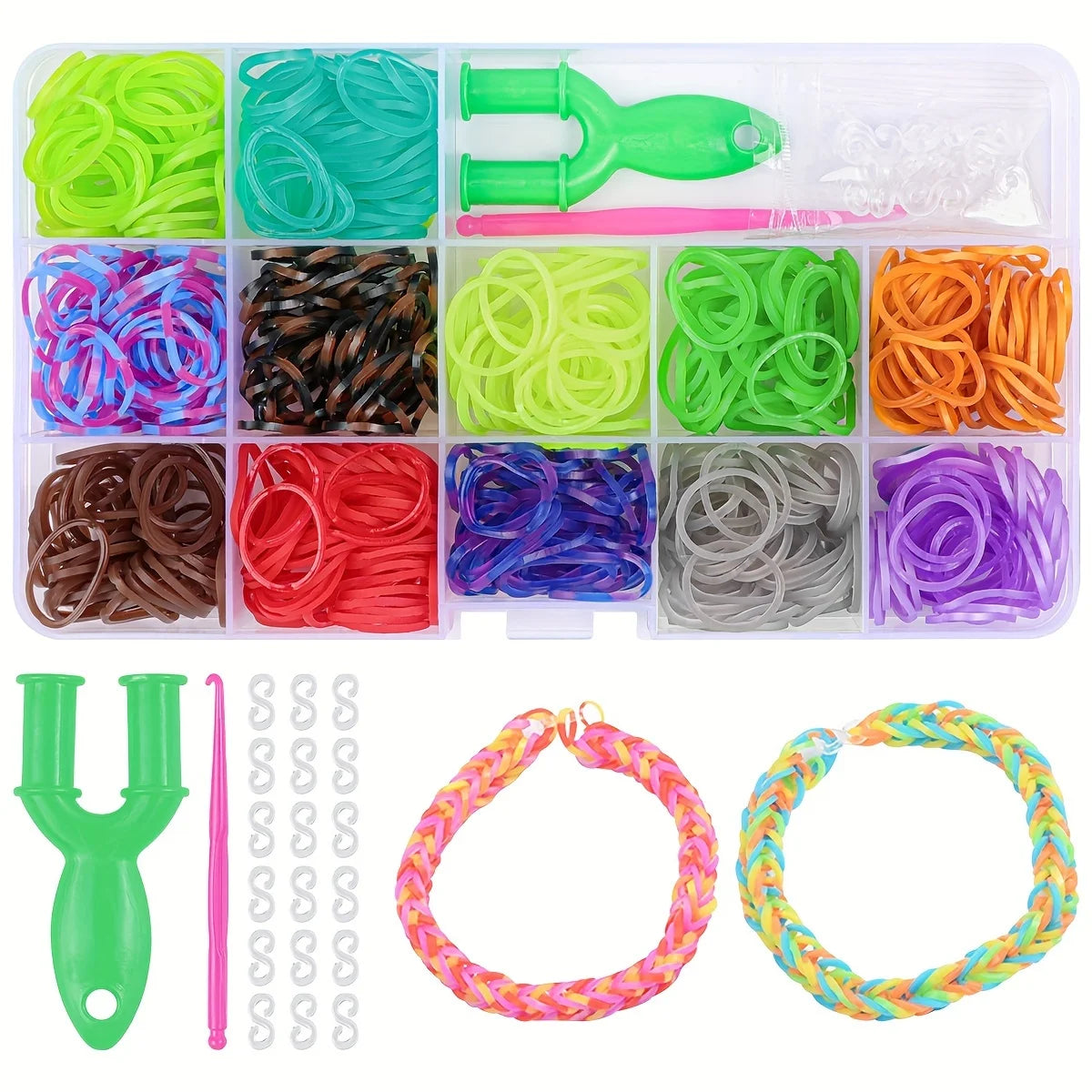 12 Grid/24 Grid/40 Rubber Bands Bracelet Kit Rubber Band Filling Loom Kit Weaving DIY Craft Gift Loom Kit Toys for Girls