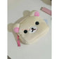 New Rilakkuma Cute Makeup Organizer Storage Bag Cartoon Bear Plush Multi Case Kawaii Cosmetic Bags Vanity Beauty Case