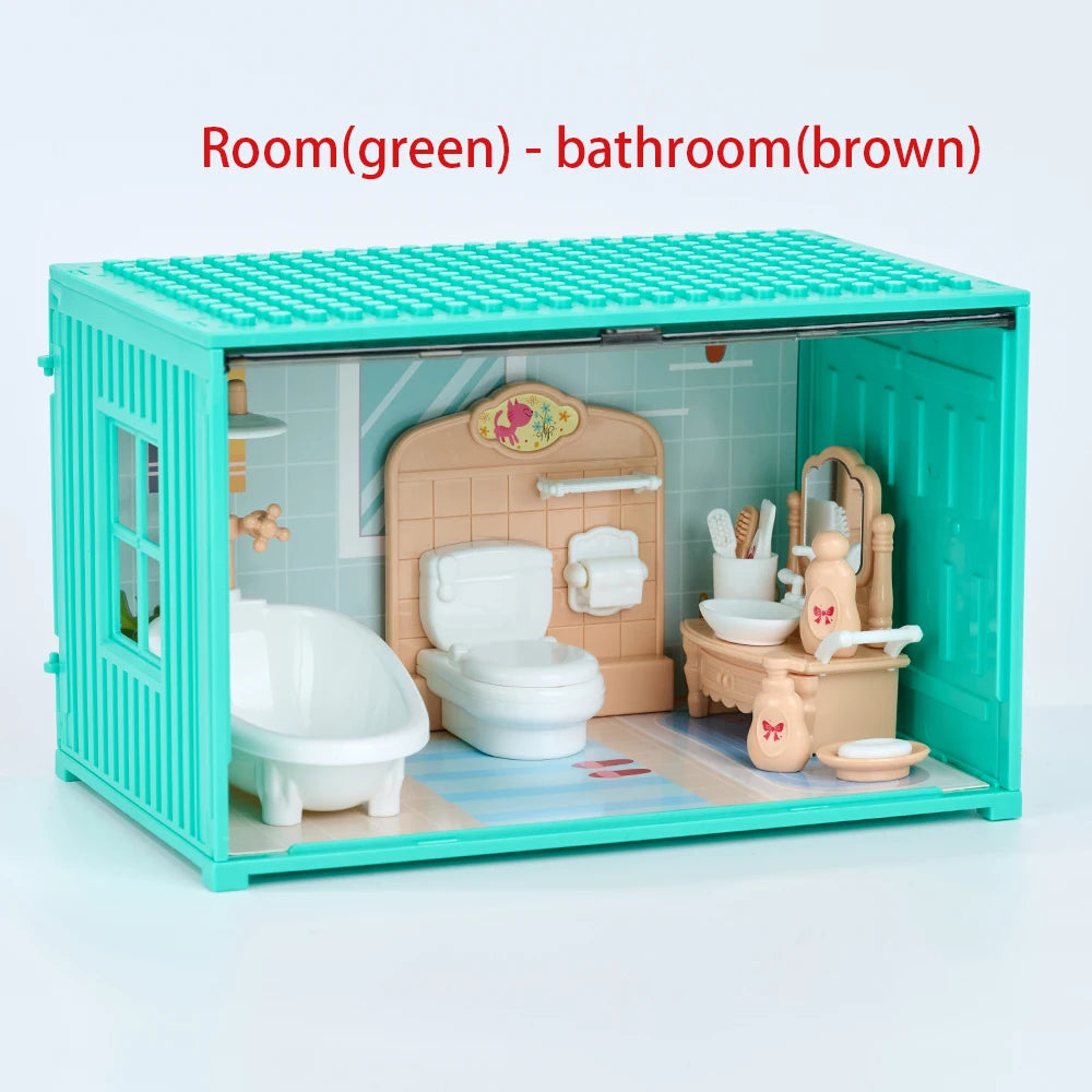 Simulation kitchen Toys 1 12 Scale Dollhouse Furniture Container Miniature Bathroom Bedroom Living Room Scene Decoration