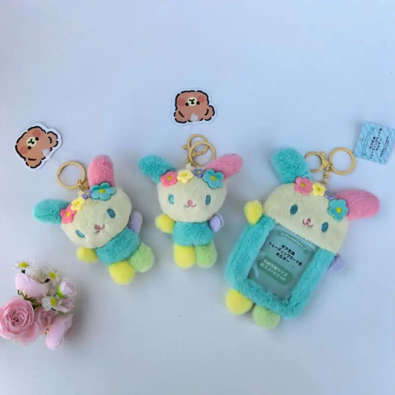 Usahana Cartoon Plush Bag Pendant Card Bag Card Set Doll Rabbit Pendant Keychain Animation Periphery Birthday Gift for Girls