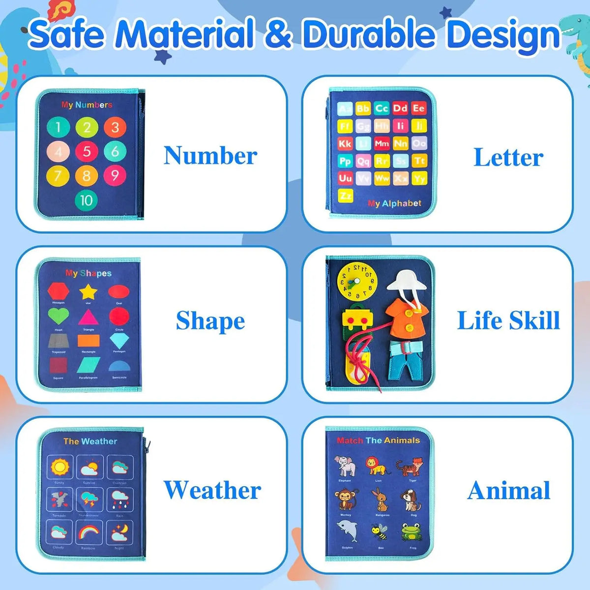 Busy Board Montessori Toys for Toddler Boy Birthday Gifts, Busy Book Sensory Toys for Toddlers Learning Educational