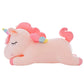 Kawaii Lying Unicorn Plush Toy Stuffed Soft Cute White Pink Horse Appease Doll Pillow for Kids Girls Birthday Gift Room Decor