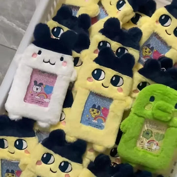 Kawaii Japanese Gotchi Plush Card Holder Cute Student Card Storage Bag Pendant Diy Keychain Stationery Gift