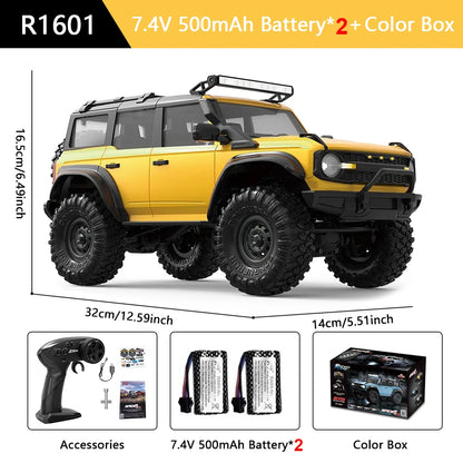 1/16 RC Car HB R1601 Remote Control Climbing Car 4WD High-Speed Electric Off-Road Toy Car With Colorful Lights Suitable For Boys' Outdoor Play
